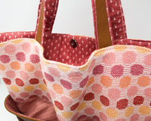 Load image into Gallery viewer, Large Tote Bag - Pink and Brown Polka Dot