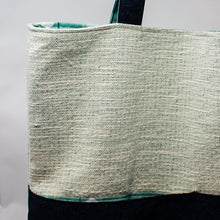 Load image into Gallery viewer, Teal and Denim Tote Bag
