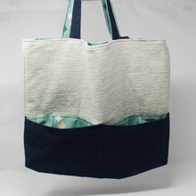 Load image into Gallery viewer, Teal and Denim Tote Bag