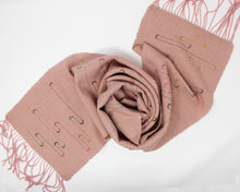 Load image into Gallery viewer, Khaki Rose Squiggle Scarf