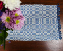 Load image into Gallery viewer, 56" Indigo & Bouclé Table Runner