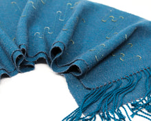 Load image into Gallery viewer, Verdigris Squiggle Scarf