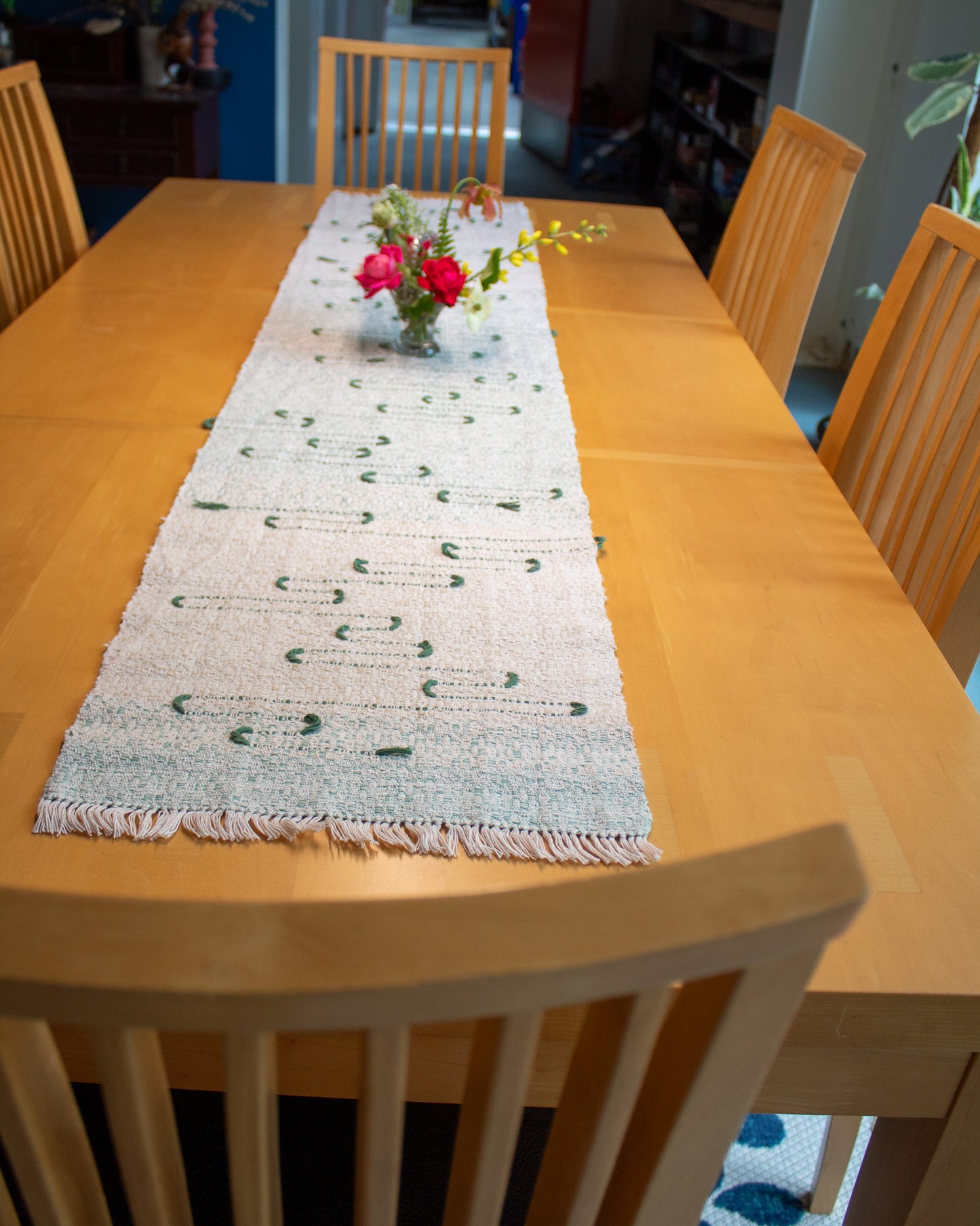 66" Sage Squiggle Table Runner