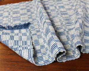 50" Indigo Cotton-Linen-Hemp Table Runner