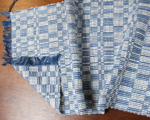 50" Indigo Cotton-Linen-Hemp Table Runner