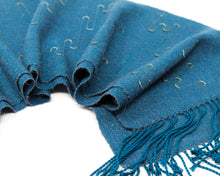 Load image into Gallery viewer, Verdigris Squiggle Scarf
